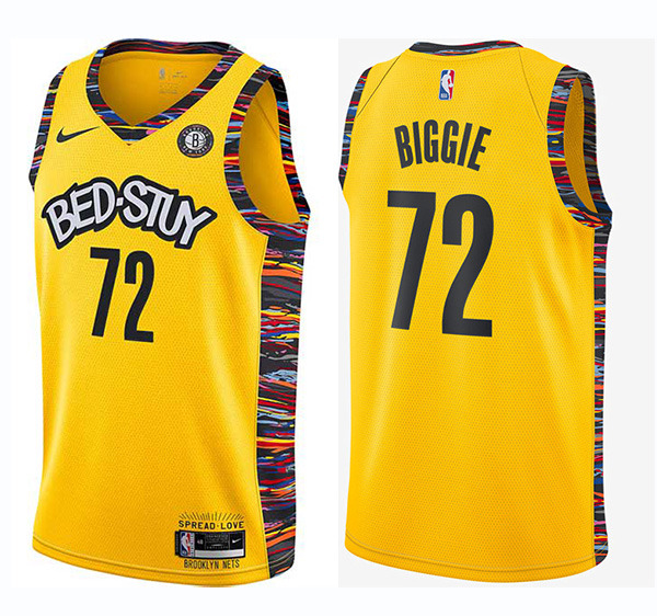 Men's Brooklyn Nets #72 Biggie NBA New City Edition Stitched Jersey